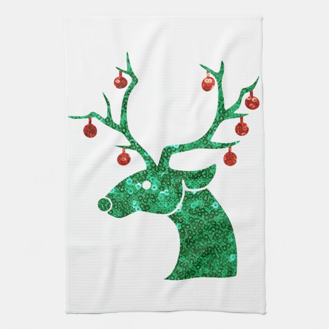 Paño De Cocina reno de navidades secuenciales (Vertical)