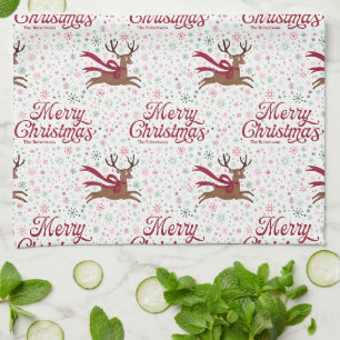 Paño De Cocina Reno Reno Personalizado con Copos de Nieve Atómico