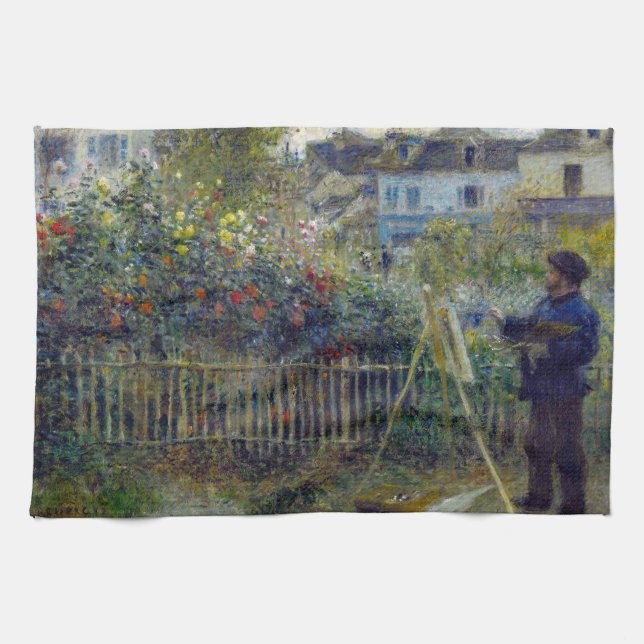 Paño De Cocina Renoir - Claude Monet pintando en su jardín (Horizontal)