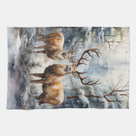 Paño De Cocina Renos en invierno Maravilla