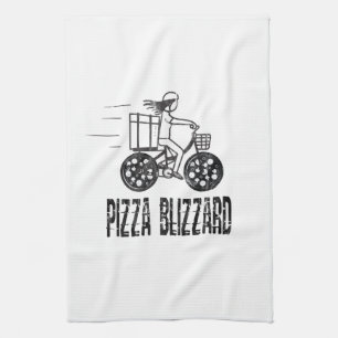 Paño De Cocina Repartidor de pizza en bicicleta Blizzard