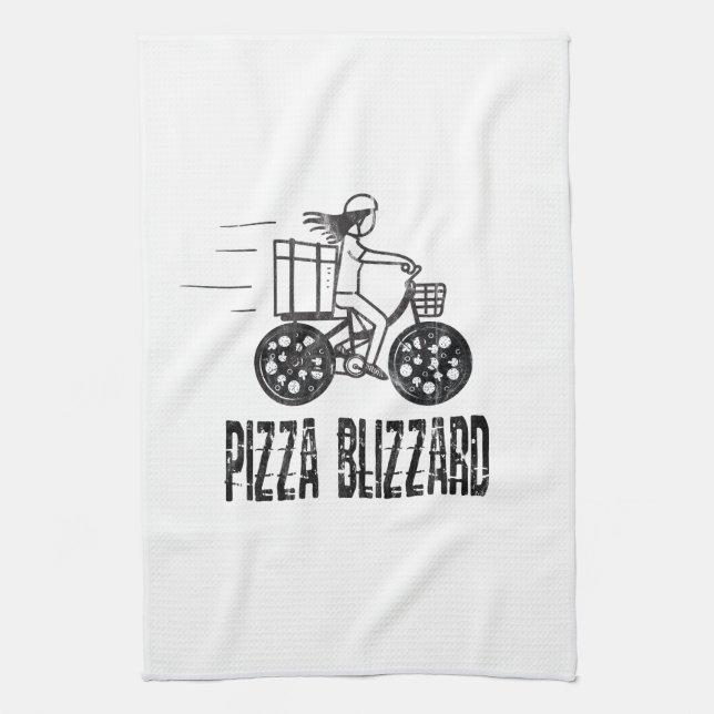 Paño De Cocina Repartidor de pizza en bicicleta Blizzard (Vertical)