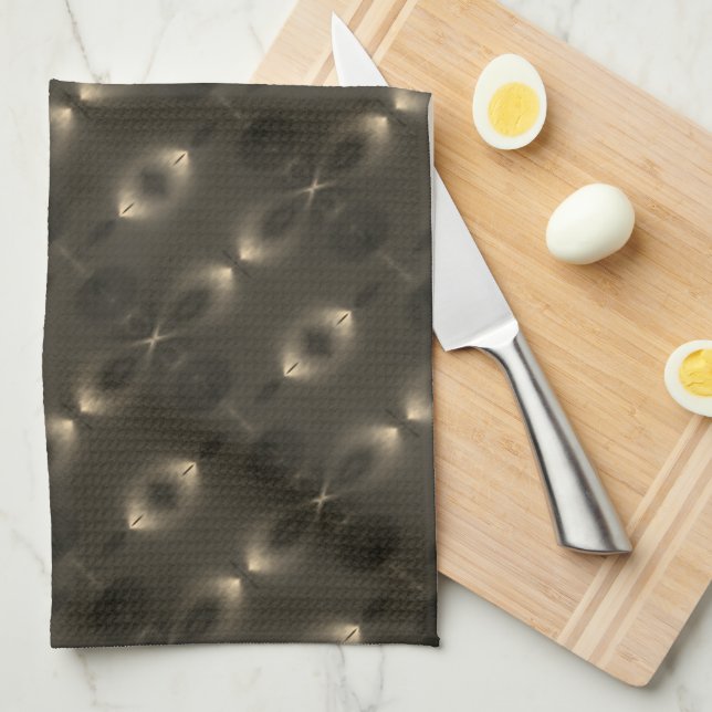 Paño De Cocina Repetición de sepia de "símbolo infinito" oval (Doblado Cuarto)