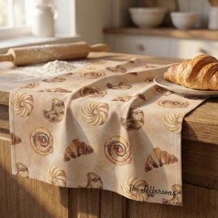 Paño De Cocina Repostería de confitería en acuarela Comida Brunch