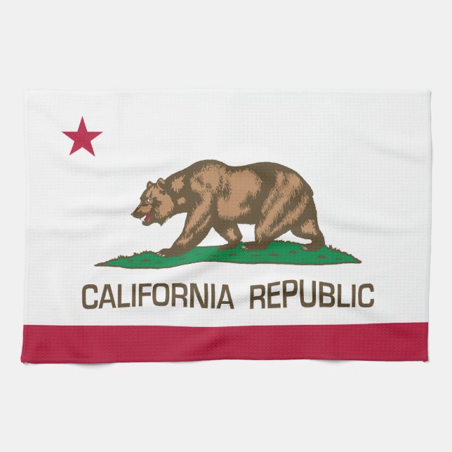 Paño De Cocina República de California (bandera del estado) (Horizontal)