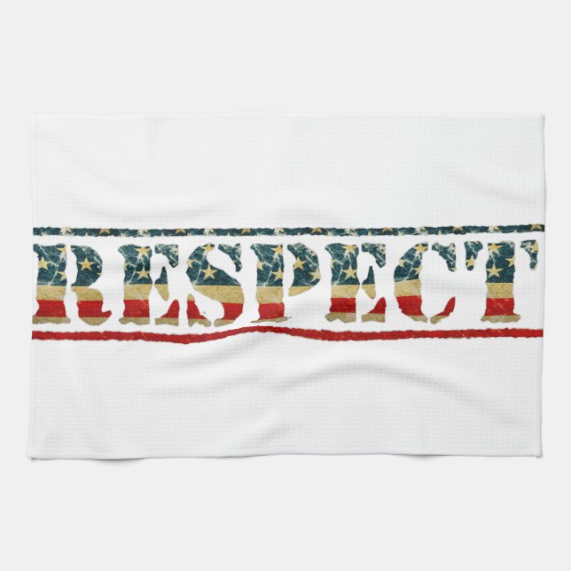 Paño De Cocina Respeto patriótico (Horizontal)