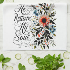 Paño De Cocina Restaura mi alma floral
