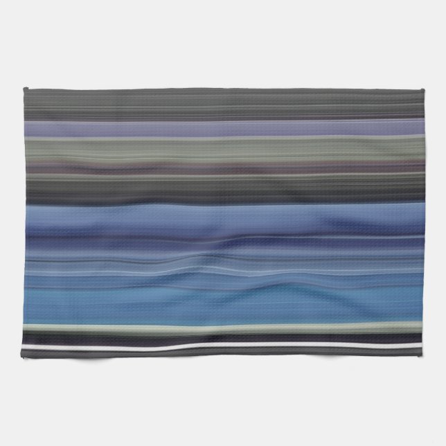 Paño De Cocina Resumen #1: Azul y gris (Horizontal)