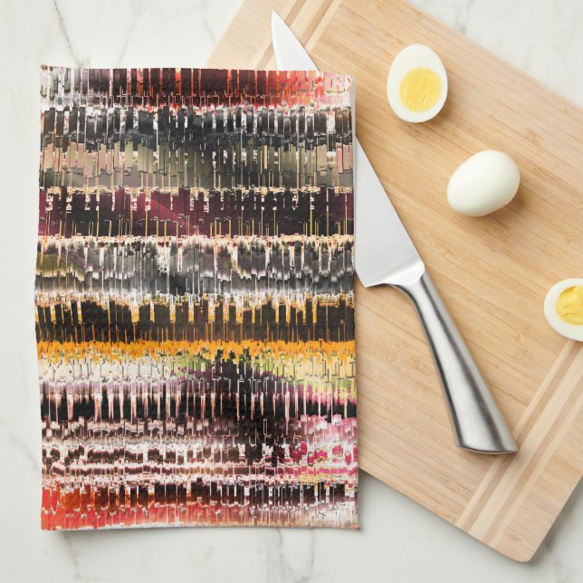 Paño De Cocina Resumen a rayas de papel escarpado (Doblado Cuarto)