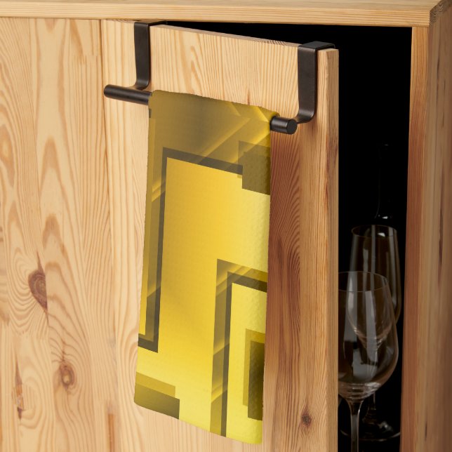 Paño De Cocina Resumen Amarillo dorado (Pliegue de tercios)