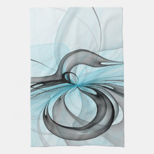 Paño De Cocina Resumen Antracita Gris Azul azul arte fractal mode