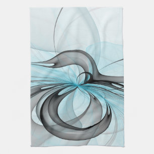 Paño De Cocina Resumen Antracita Gris Azul azul arte fractal mode