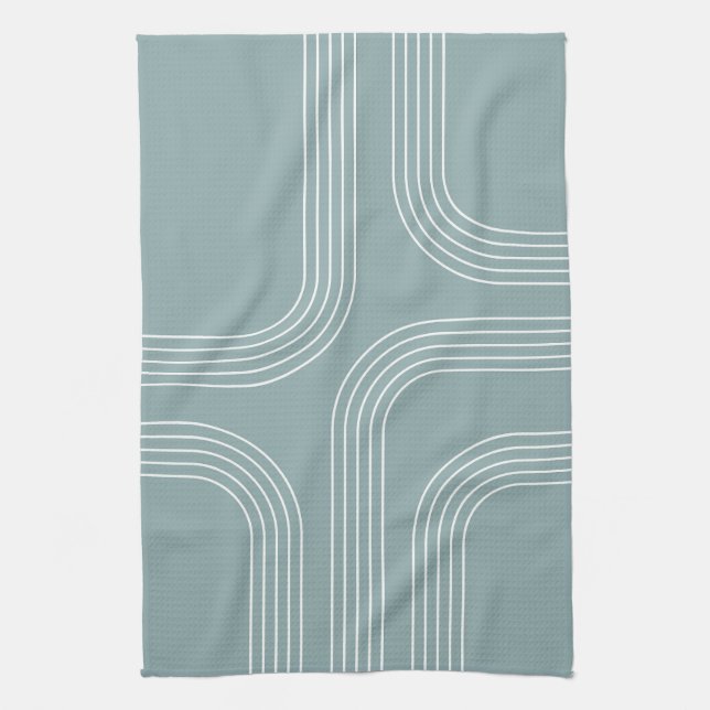 Paño De Cocina Resumen arte de línea de estilo de Mid Century (Vertical)