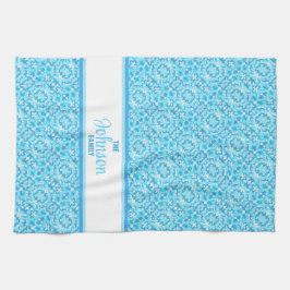 Paño De Cocina Resumen azul claro y blanco con nombre