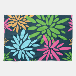 Paño De Cocina Resumen Colorido Fuegos artificiales Flores Cocina