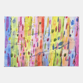 Paño De Cocina Resumen de acuarela de líneas coloridas