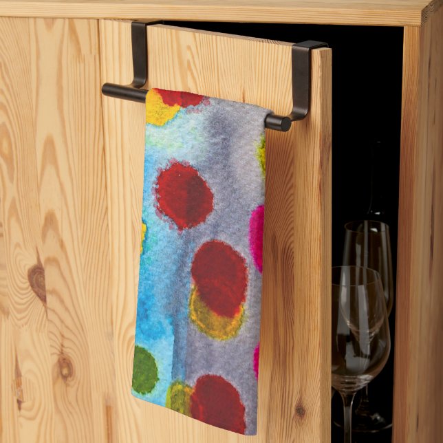 Paño De Cocina Resumen de acuarela de puntos de polka azul (Pliegue de tercios)