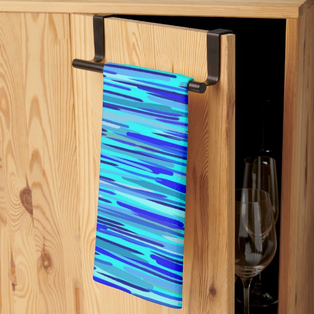Paño De Cocina Resumen de Caídas de Lluvia Azul  (Pliegue de tercios)