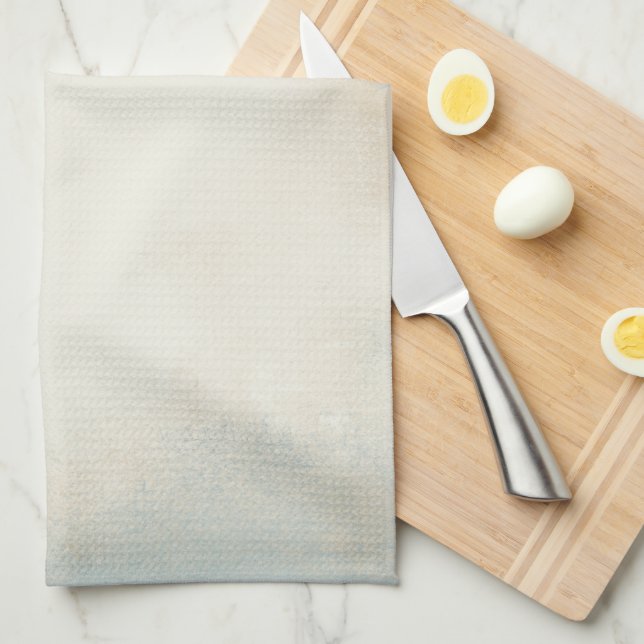 Paño De Cocina Resumen De Crema Azul Y Arte De Oro (Doblado Cuarto)