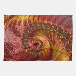 Paño De Cocina Resumen de fractal rojo feroz