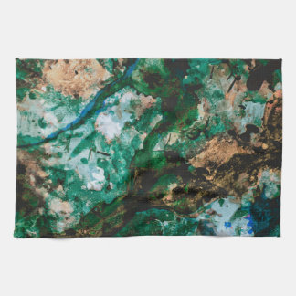 Paño De Cocina Resumen de Geode de Cristal Verde Moss Agate