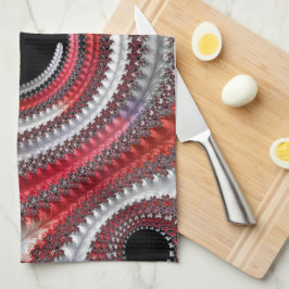 Paño De Cocina Resumen de la espiral de gradiente rojo y negro