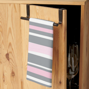 Paño De Cocina Resumen de las líneas blancas grisáceas rosadas de