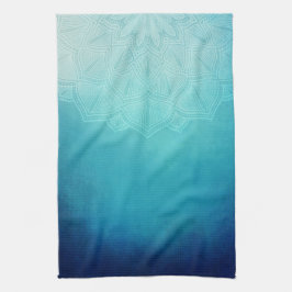 Paño De Cocina Resumen de Mandala azul de bonito