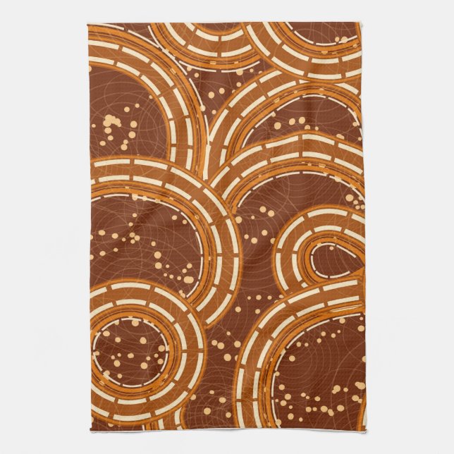 Paño De Cocina Resumen de Swirls Earthtoned (Vertical)
