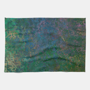 Paño De Cocina Resumen de tinta verde oscuro y azul de alcohol