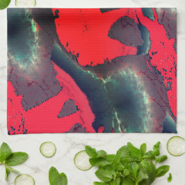 Paño De Cocina Resumen del dibujo de elefantes rojos, efecto muy 