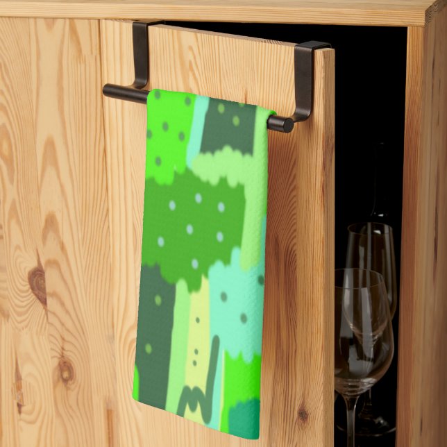 Paño De Cocina Resumen del follaje verde (Pliegue de tercios)