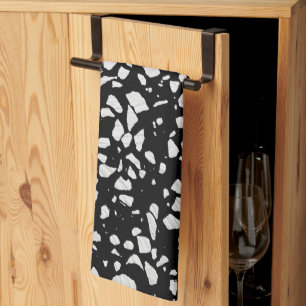 Paño De Cocina Resumen del patrón negro y blanco del mezzo Terraz