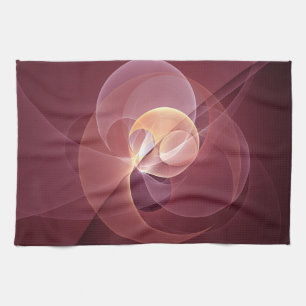 Paño De Cocina Resumen Elegante Vino Moderno Arte Fractal Rojo