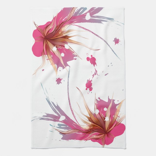 Paño De Cocina Resumen Flor de Hibiscus (Vertical)