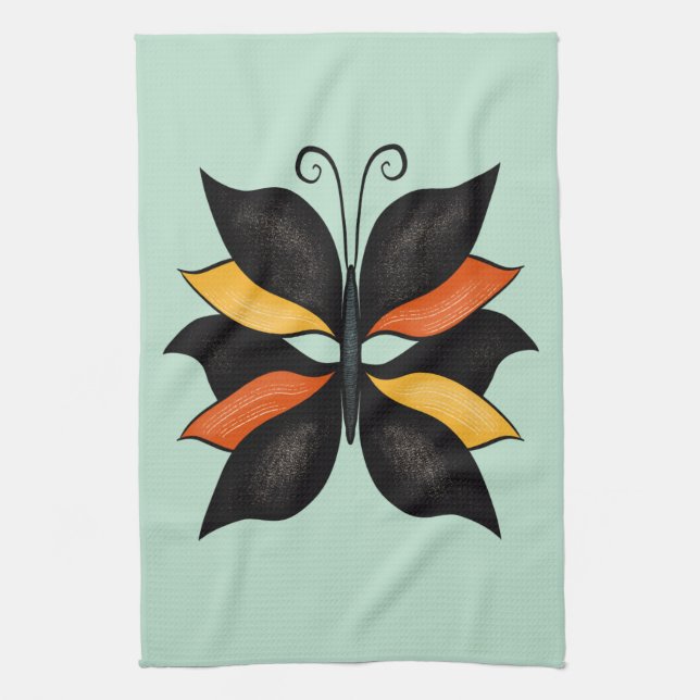 Paño De Cocina Resumen Mariposa Rara Extraña Hermosa Inscripción (Vertical)