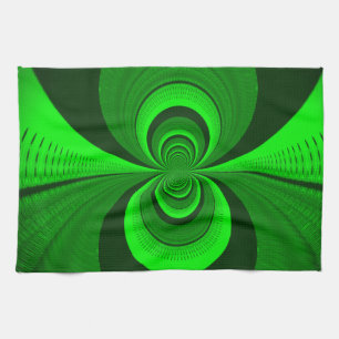 Paño De Cocina Resumen Modelo caleidoscopio Groovy Verde Brillant