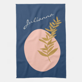 Paño De Cocina Resumen moderno Boho Personalizado azul del arte b