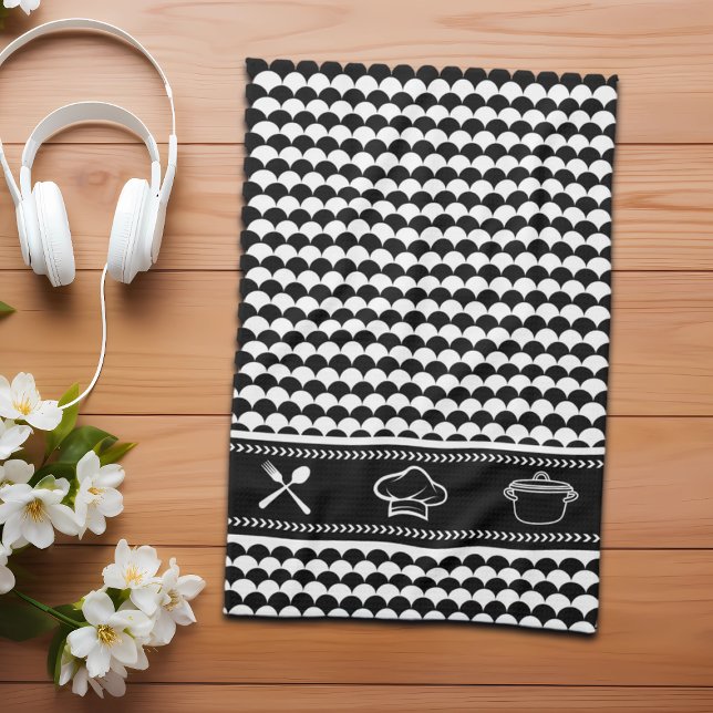 Paño De Cocina Resumen moderno negro y blanco (Subido por el creador)