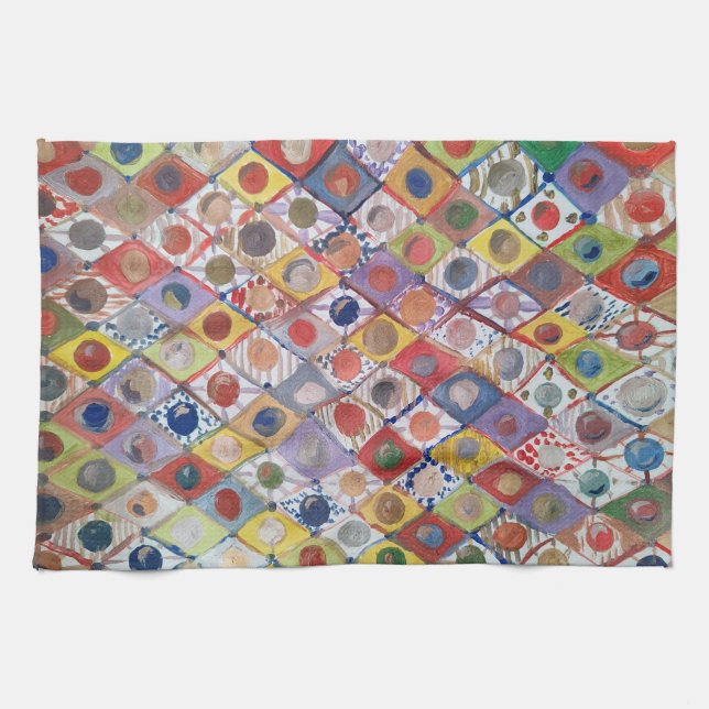 Paño De Cocina Resumen no 4 jugar como niños Pintura (Horizontal)