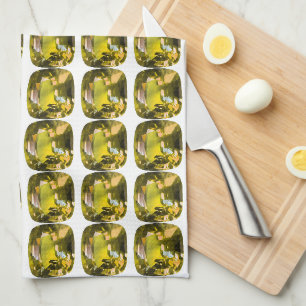 Paño De Cocina Resumen Patrón amarillo