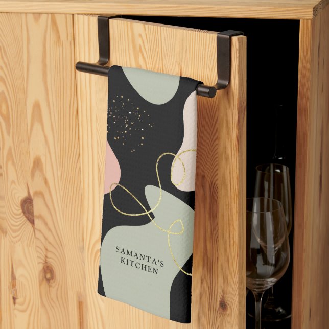 Paño De Cocina Resumen Patrón de formas orgánicas geométricas de  (Pliegue de tercios)