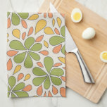 Paño De Cocina Resumen retro de los años 1970 florece rosa amaril<br><div class="desc">Esta fabulosa toalla de cocina retro de los años 70 presenta flores abstractas verdes que liberan semillas rosas y amarillas,  en un fondo cremoso. Añade ese toque de audacia y aclama la decoración de tu cocina,  ¡colgando esta toalla de la puerta del horno!</div>