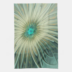 Paño De Cocina Resumen Sage Green Fantasy Flower Fractal Art