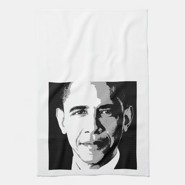 PAÑO DE COCINA RETRATO CUADRADO DE BARACK OBAMA - .PNG (Vertical)