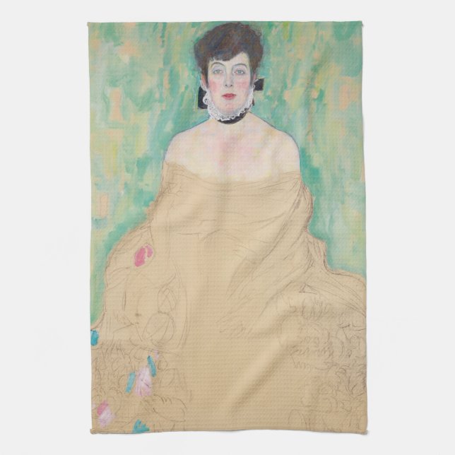 Paño De Cocina Retrato de Amalie Zuckerkandl por Gustav Klimt (Vertical)