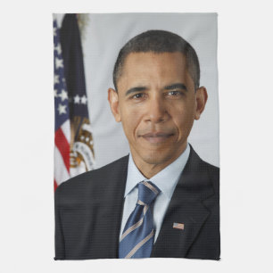 Paño De Cocina Retrato de Barack Obama en la Casa Blanca