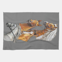 Paño De Cocina Retrato de caballos de dibujo a mano