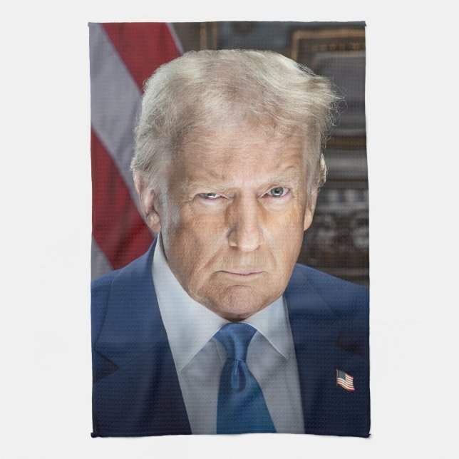Paño De Cocina Retrato de Donald Trump, presidente de Estados Uni (Vertical)