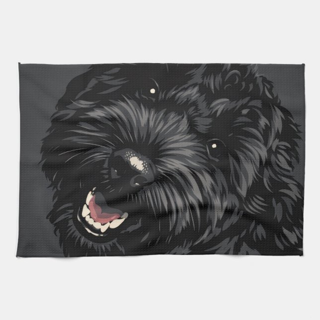 Paño De Cocina Retrato de perro Cockapoo negro Regalo de Cockapoo (Horizontal)